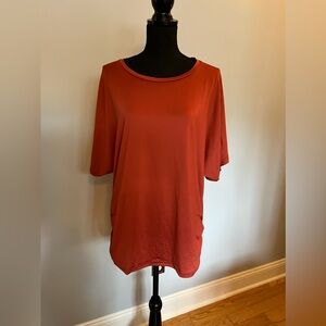 Burnt Orange Top with Shirred Sides NWOT